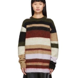 Acne Studios Oversized Green and Red Kalbah Sweater